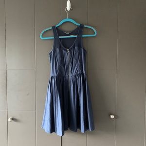 Armani Exchange Blue Mesh A-line Dress